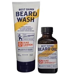 Duke Cannon Best Damn Beard Wash & Beard Oil Set Pack of 2 - New